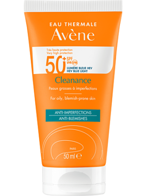 Avène Cleanance 50+ UVB UVA Lumière Bleue HEV Peaux grasses à imperfection 50ml