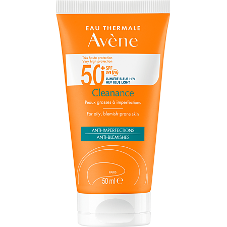 Avène Cleanance 50+ UVB UVA Lumière Bleue HEV Peaux grasses à imperfection 50ml