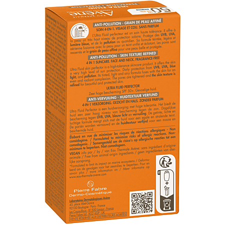 Eau Thermale Avène - Solaires Ultra Fluide Teinté SPF50+ UVB UVA Lumière Bleue 50ml