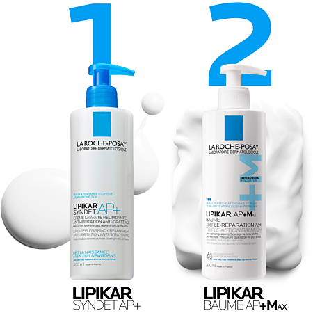 La Roche-Posay Lipikar AP+Max Baume Triple-Réparation 72h Flacon pompe 400ml