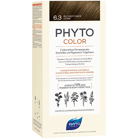 Phytocolor coloration permanente - coloration : 6.3 blond foncé doré