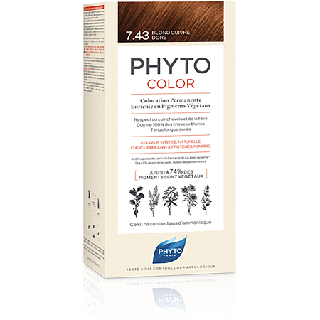 Phytocolor 7.43 Blond Cuivré Doré Kit De Coloration