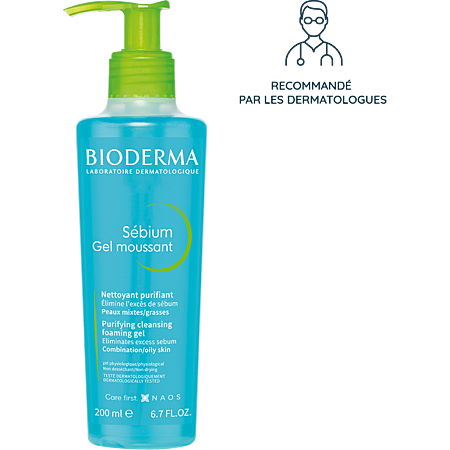 Bioderma Sébium gel moussant nettoyant peau grasse 200ml