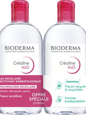 Bioderma Créaline H2O eau micellaire lot 500ml x2