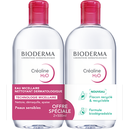 Bioderma Créaline H2O eau micellaire lot 500ml x2