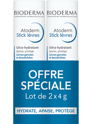 Atoderm Stick Lèvres Ultra Hydratant Lot de 2 x 4g