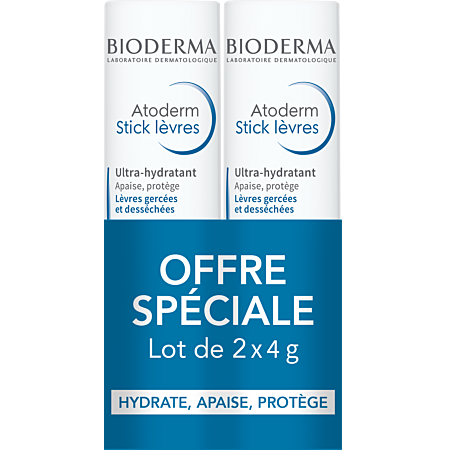 Atoderm Stick Lèvres Ultra Hydratant Lot de 2 x 4g