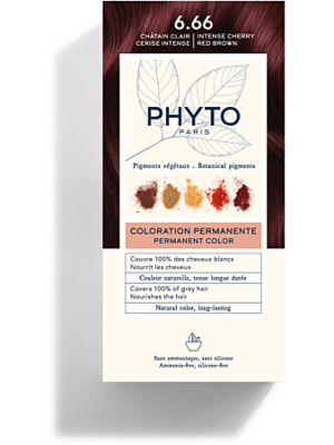 Phyto Coloration 6.66 chatain clair cerise intense - Kit coloration permanente