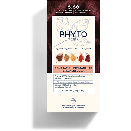 Phyto Coloration 6.66 chatain clair cerise intense - Kit coloration permanente