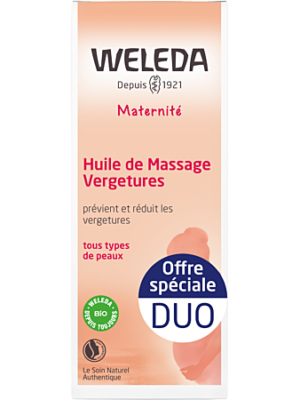 Weleda huile de massage vergetures lot 2x100ml